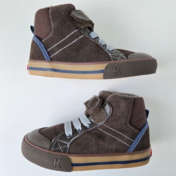 See Kai Run NEW Dane Toddler Boy Brown Sneaker Boots Shearling Lined Size 8 NIB - Picture 10 of 15